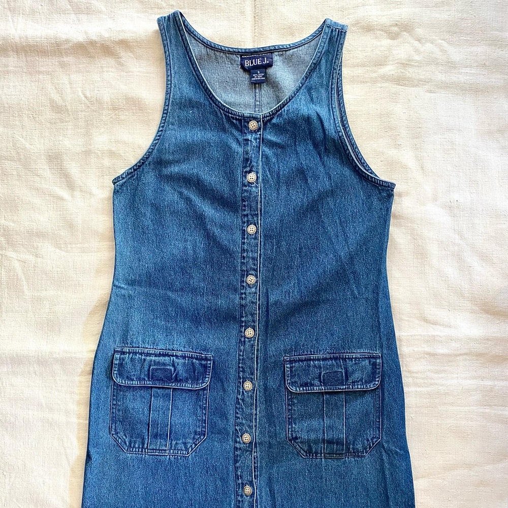 VTG Pure Cotton Denim Button Maxi Dress